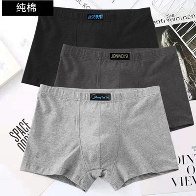 男士纯棉内裤100棉棉质面料2025新款潮牌全棉平角裤四角裤头冬季