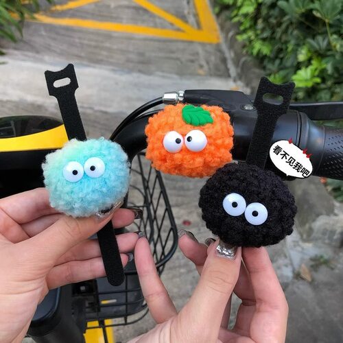 电动车小煤球装饰玩偶可爱电瓶车