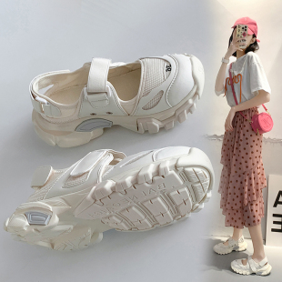 包头凉鞋女夏季时尚百搭爆款厚底休闲运动老爹鞋轻便ins镂空超火