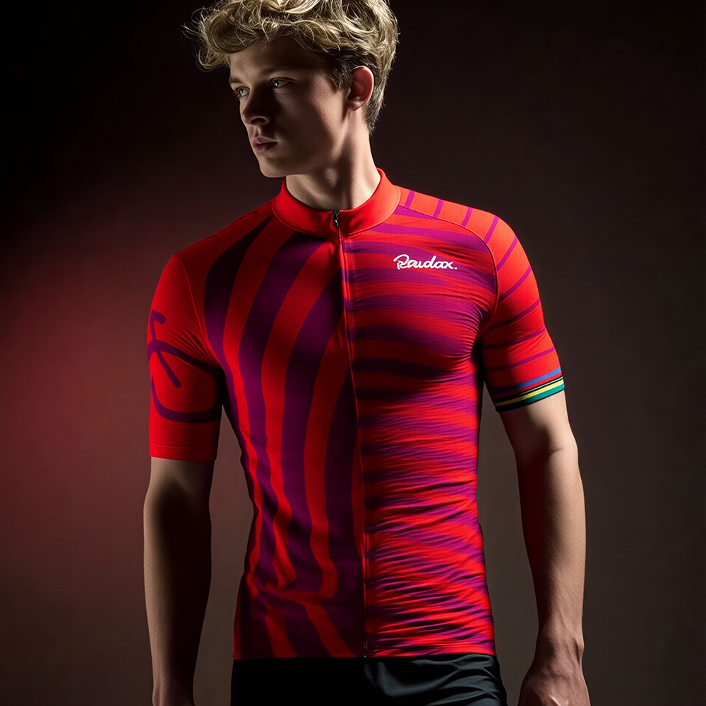 RAUDAX红色骑行服男士修身竞技UCI全球公路车上衣男女山地车穿