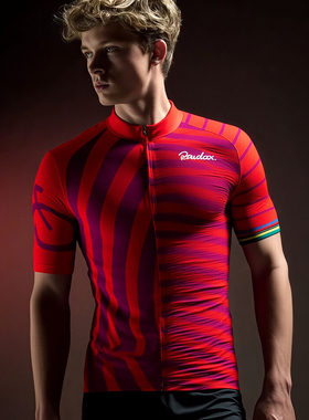 RAUDAX红色骑行服男士修身竞技UCI全球公路车上衣男女山地车穿