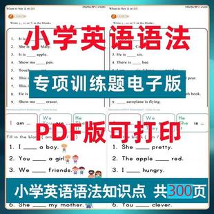 专项电子版 小学6资料年级1知识点题纸a0521学习英语语法训练练习