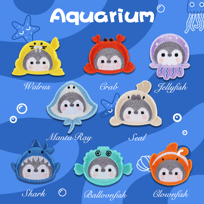 自粘企鹅刺绣布贴衣服修补补丁贴