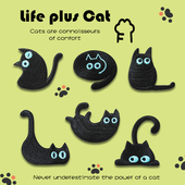 自粘可爱黑猫刺绣布贴包包手账本装 饰图案贴黑色衣服裤 子补丁贴布