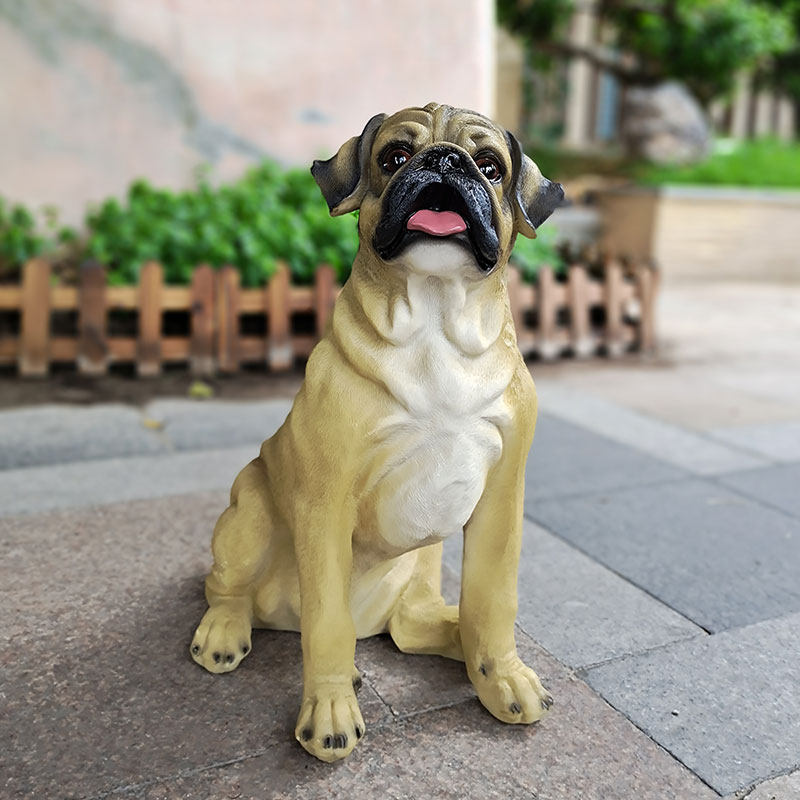 户外仿真狗巴哥摆件创意动物装饰门厅花园庭院店铺迎宾狗雕塑布置