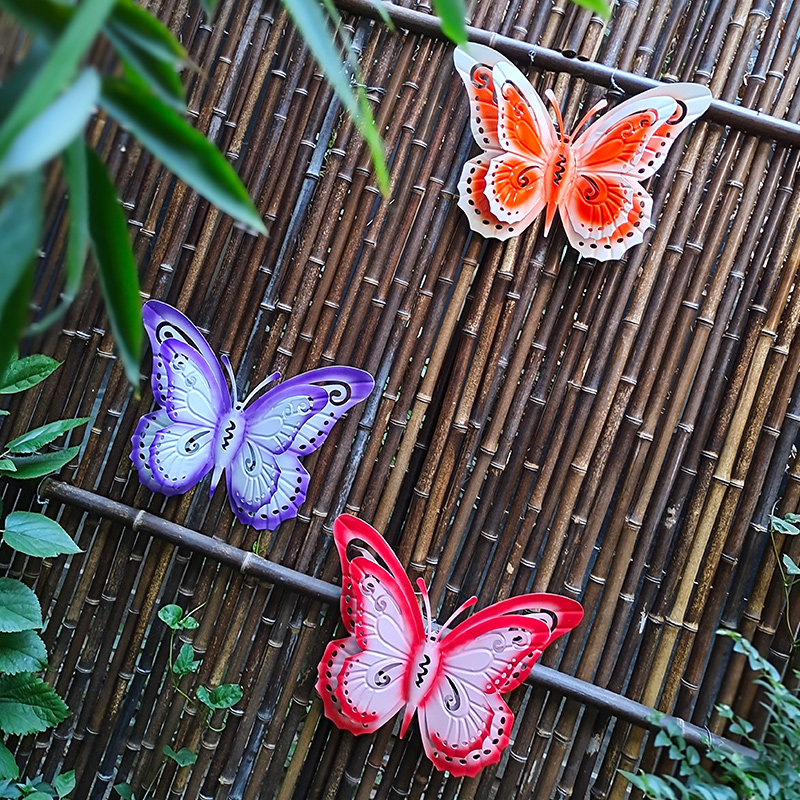 花园庭院仿真动物摆件铁艺蝴蝶挂饰创意别墅装饰树上壁挂园艺景观
