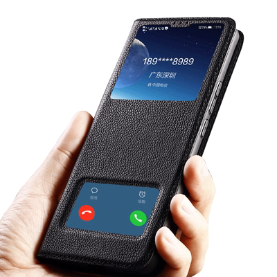 iqooneo7/6se真皮免翻接听手机壳