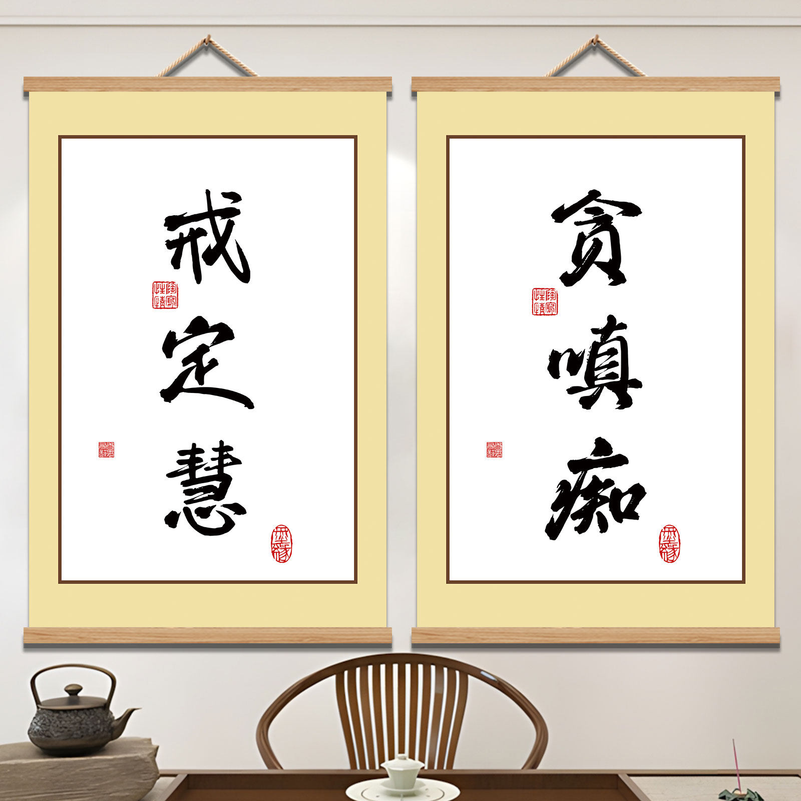 哲众茶室背景墙挂画防水防晒