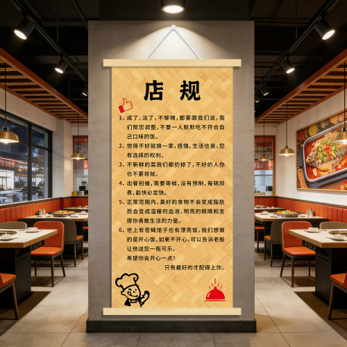 餐饮店规挂布指谁谁发财挂画
