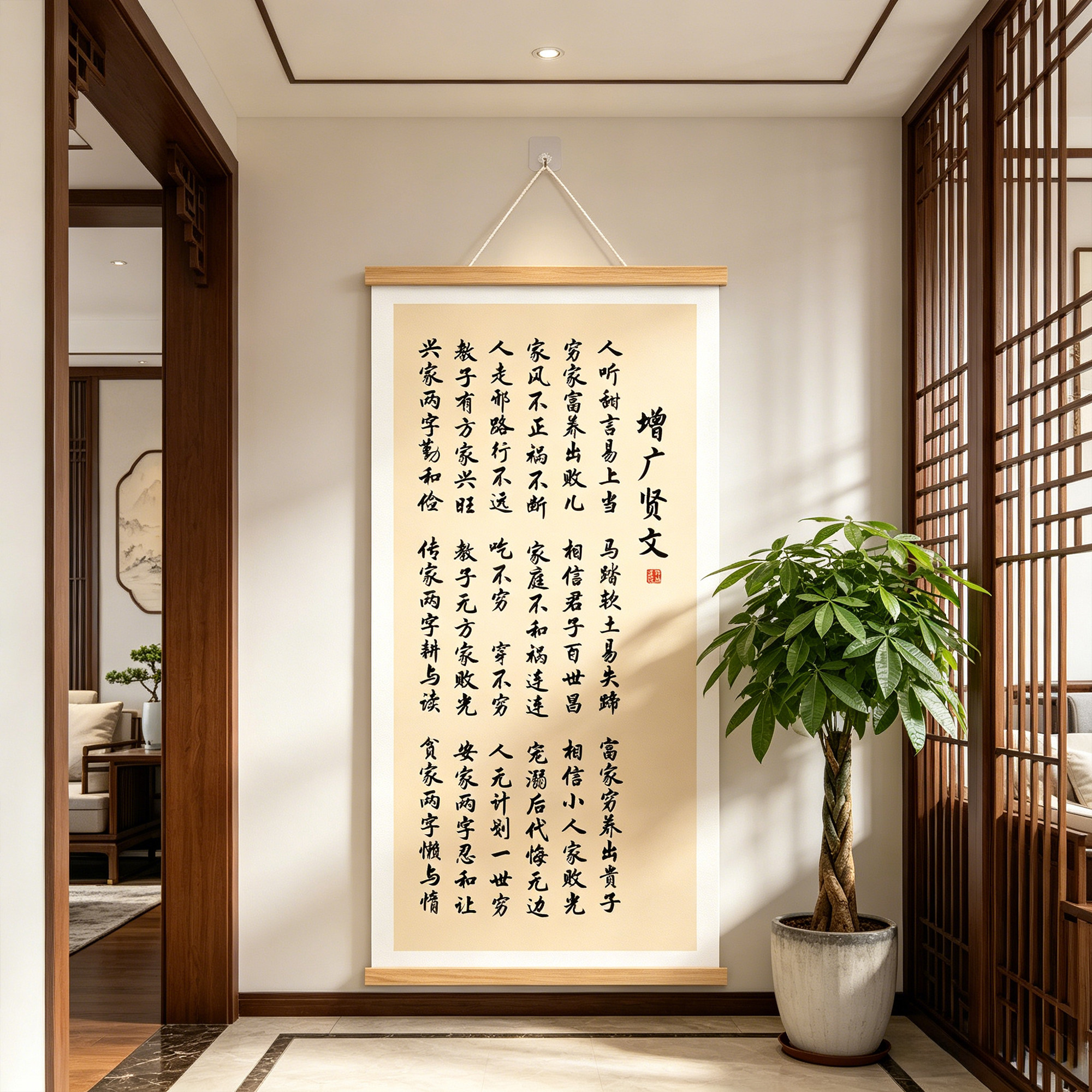 中式增贤广文书法装饰画图片
