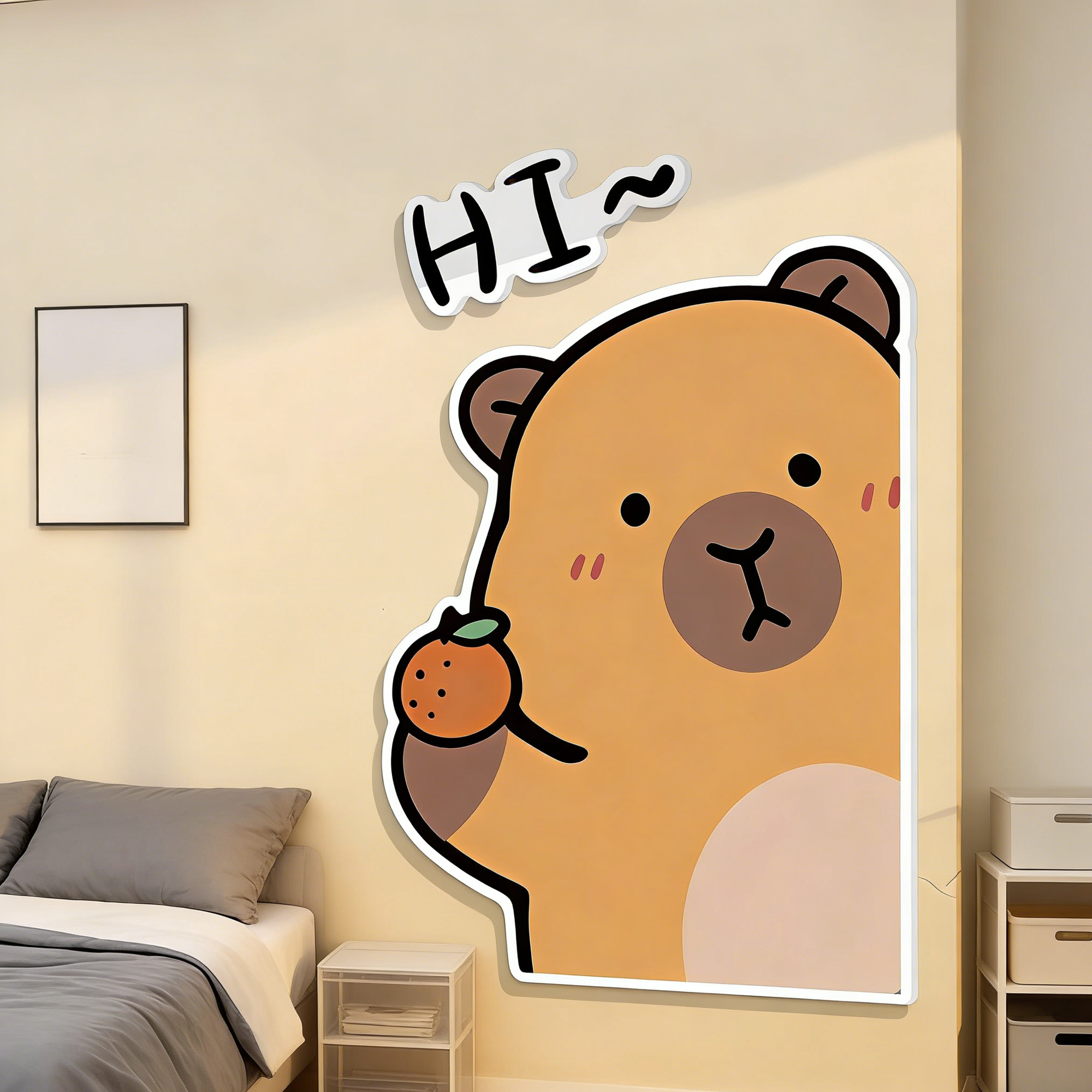 卡皮巴拉3d立体贴纸儿童房间布置墙面装饰改造卡通遮丑墙贴挂画QT,家居饰品,软装墙贴,淘宝优惠券,粉丝福利购,淘宝优惠卷