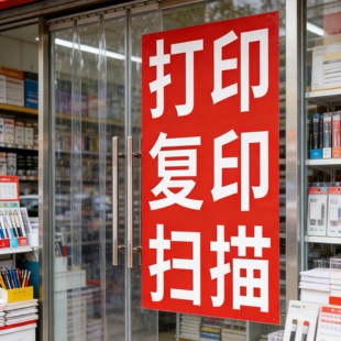 便利店打印复印广告贴纸打字复印广告牌照相馆文具商店海报定制hb