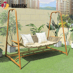 秋千户外庭院花园铝合金创意网红吊椅家用阳台吊篮摇篮椅双人吊床