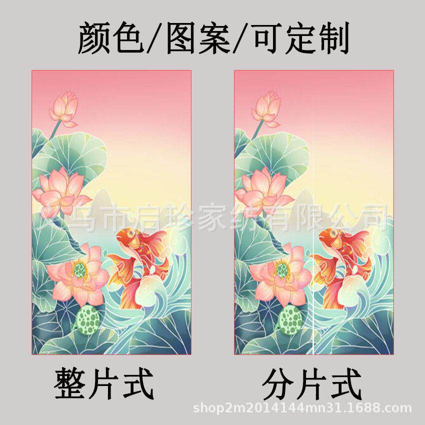厨房门帘隔断帘店铺商用餐饮店后厨门口半帘布中式古典窗帘家用