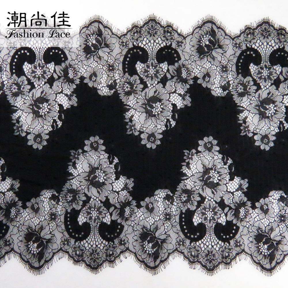 新款43cm波浪拼搭蕾丝花边高品质开发睫毛花边 时尚睡衣辅料花边
