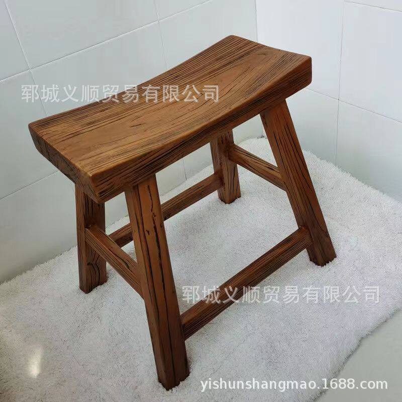老榆木凹面凳中式全实木矮凳