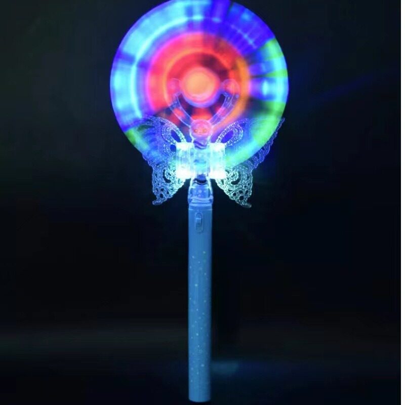 新品LED闪光音乐蝴蝶风车发光