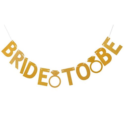 结婚装饰拉花纸花球纸流苏 BRIDE TO BE闪粉字母婚庆拉旗套装