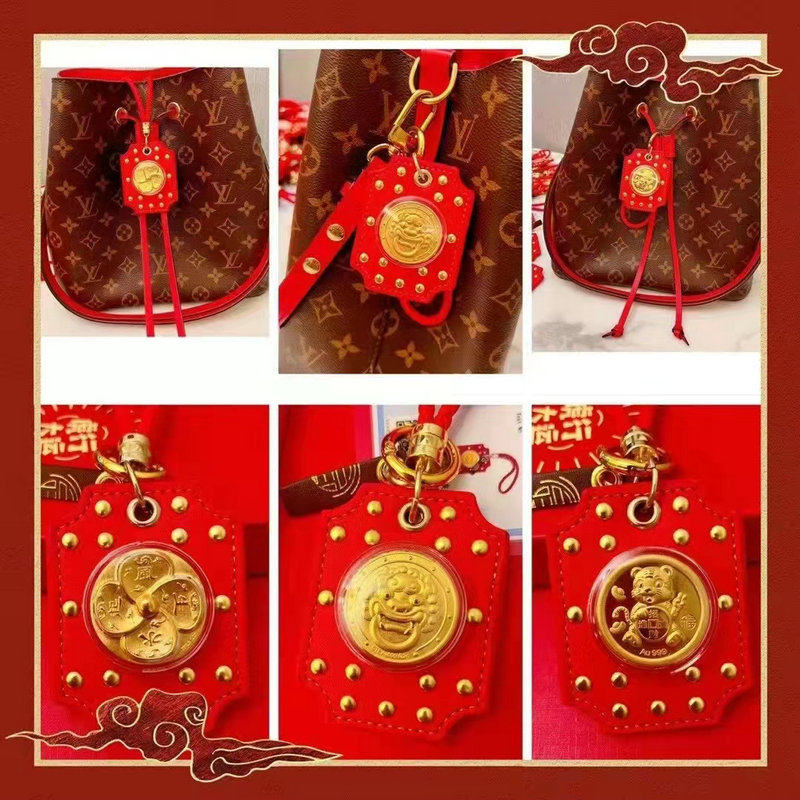 国潮醒狮本命年虎年钥匙扣黄金