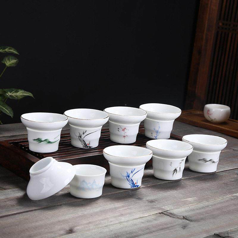 创意脂釉 茶漏 过滤器陶瓷 功夫茶具 茶具配件茶滤网logo可定