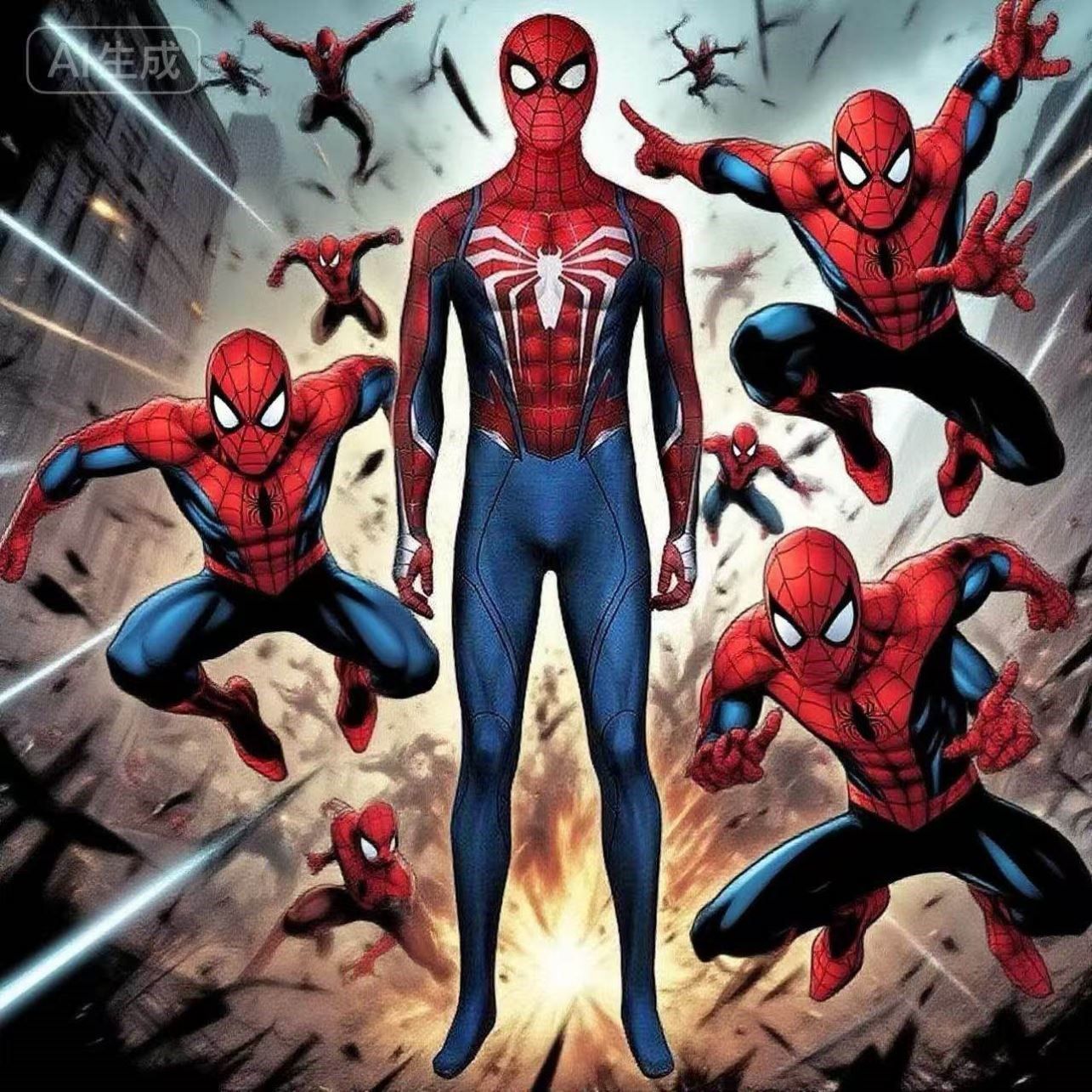 蜘蛛侠连体衣成人万圣节透气演出服PS4白蜘蛛侠战衣连体弹性套装