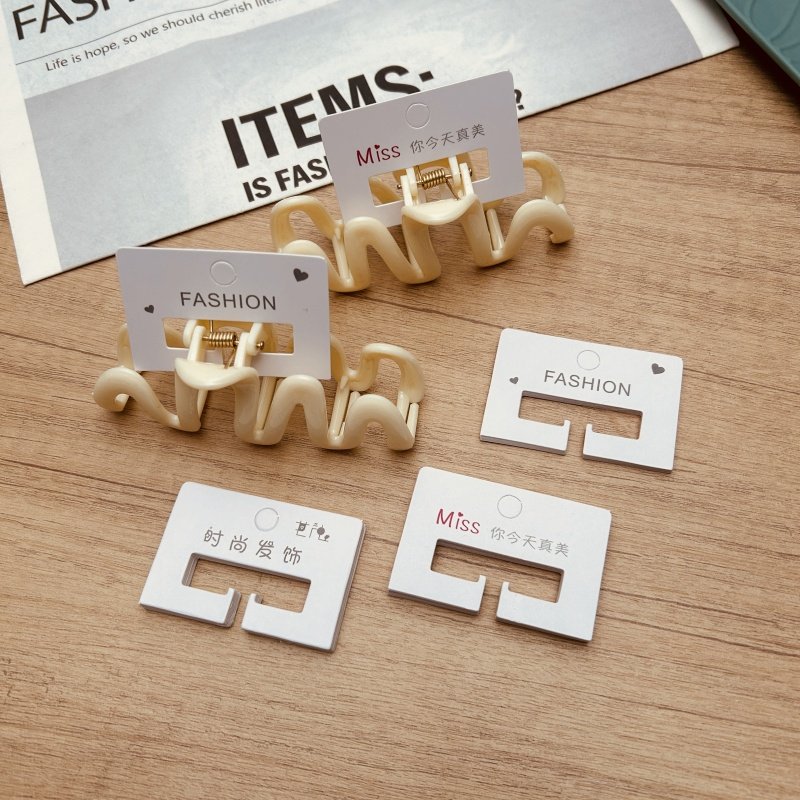 简约抓夹展示卡片白色吊牌抓卡韩版卡纸定做饰品鲨鱼夹包装卡片纸,饰品/流行首饰/时尚饰品新,其他DIY饰品配件,淘宝优惠券,粉丝福利购,淘宝优惠卷