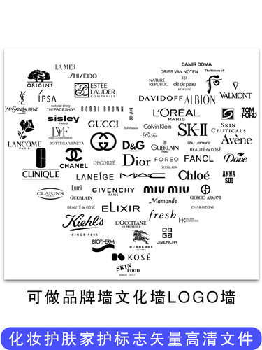 雅诗兰黛梦妆美妆品牌LOGO墙AI矢量文件重绘矢量文件设计商标标志