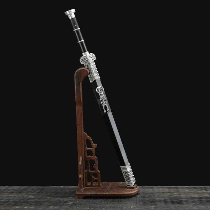 龙泉市镇宅刀剑纯手工锻打八面花纹钢汉剑秦王剑长宝剑摆设未开刃