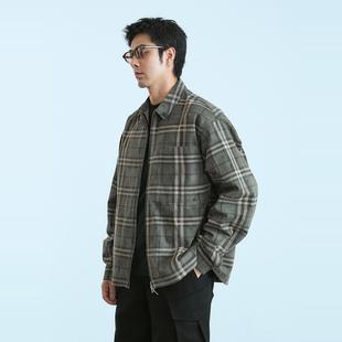 双拉链格纹衬衫 TANOXI 肌理感喷砂蜡染做旧 针刺刀割 外套 S065