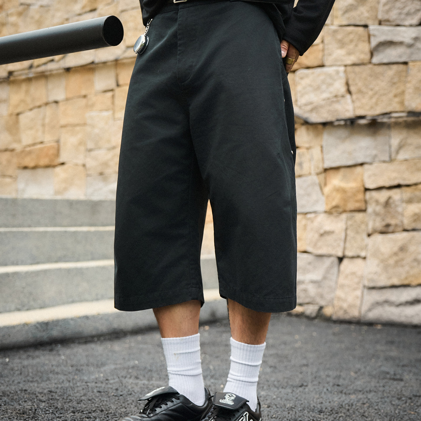 TANOXI水洗亚麻双褶七分裤