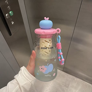少女风可爱苹果冷泡杯女生高颜值带吸管小清新大容量办公室随手杯