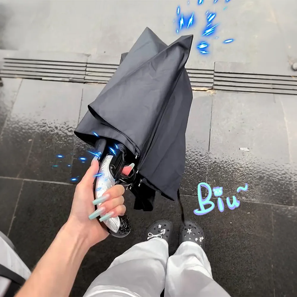 创意手柄雨伞男女折叠加大加固二折晴雨伞加厚伞袋古典西洋自动伞