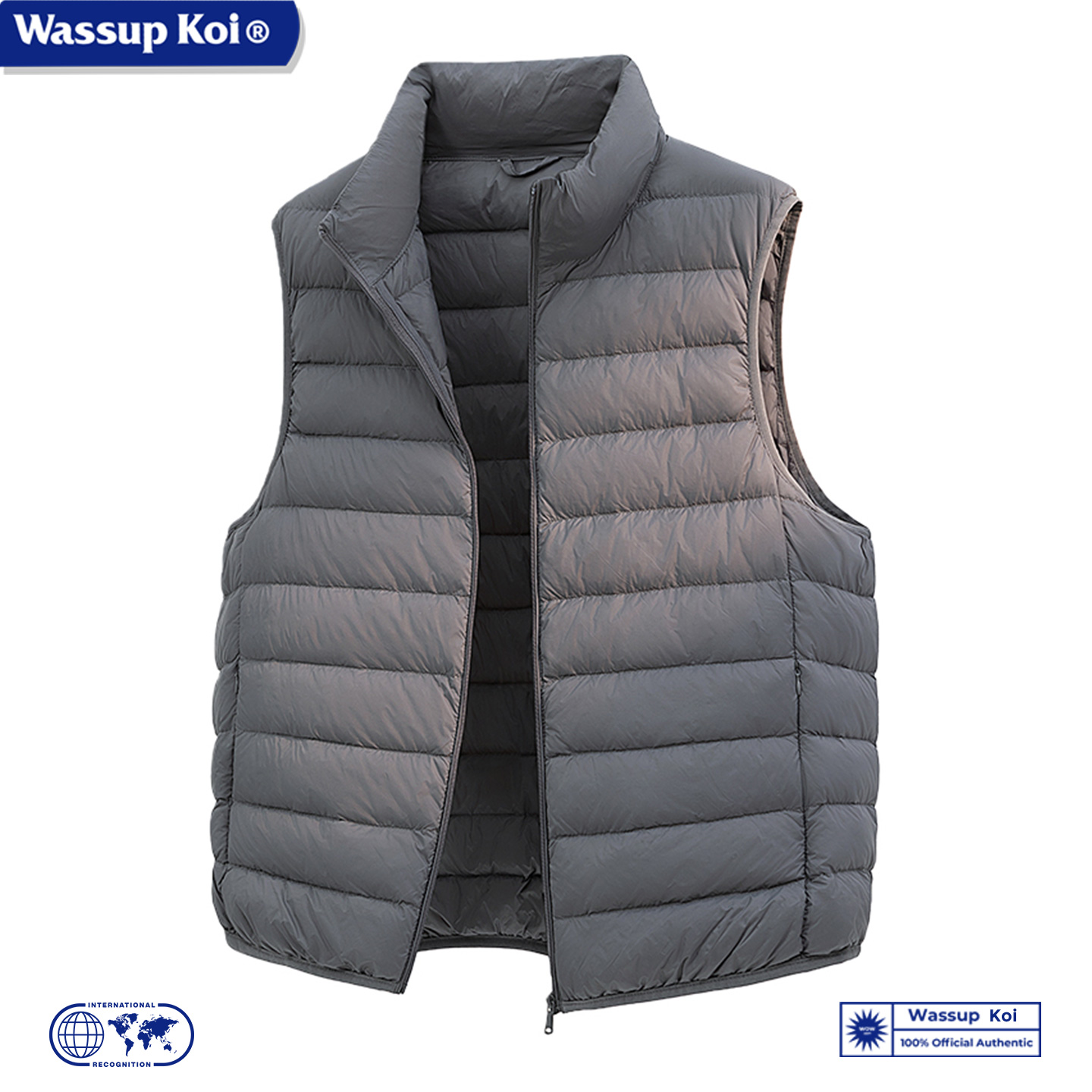 WASSUP轻奢立领排骨羽绒马甲男女