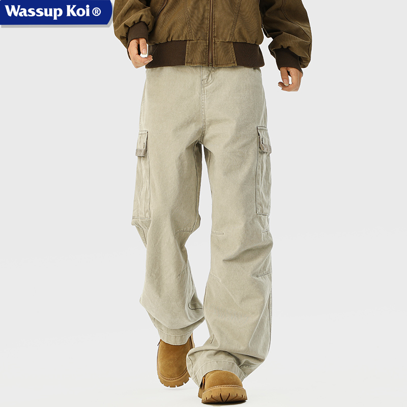 WASSUPKOI工装休闲裤子男阔腿裤