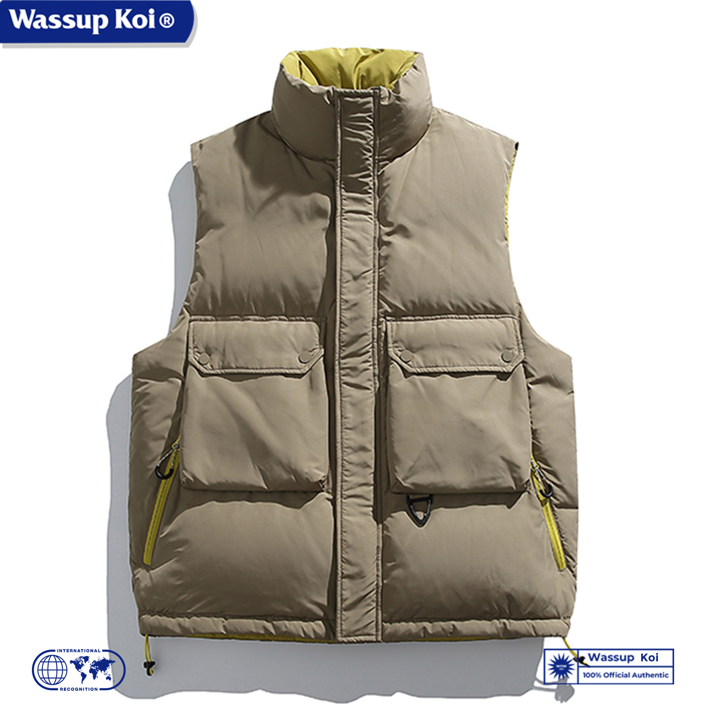 WASSUP冬季户外潮流立领羽绒马甲