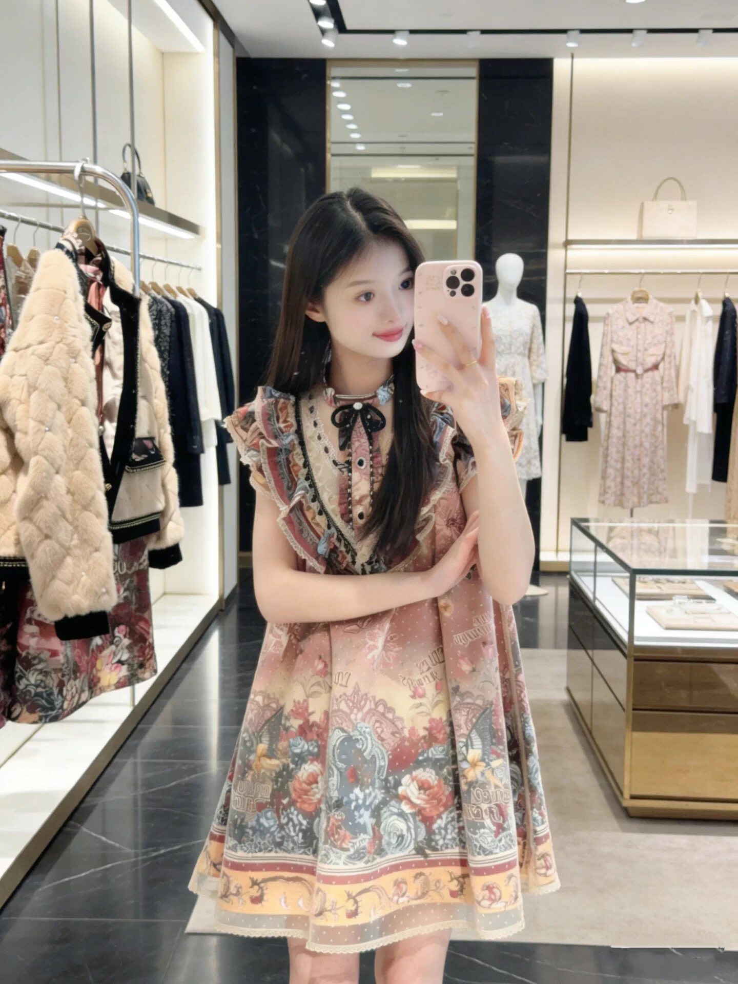 星妍露露2026夏新款甜美浪漫风荷叶边连衣裙