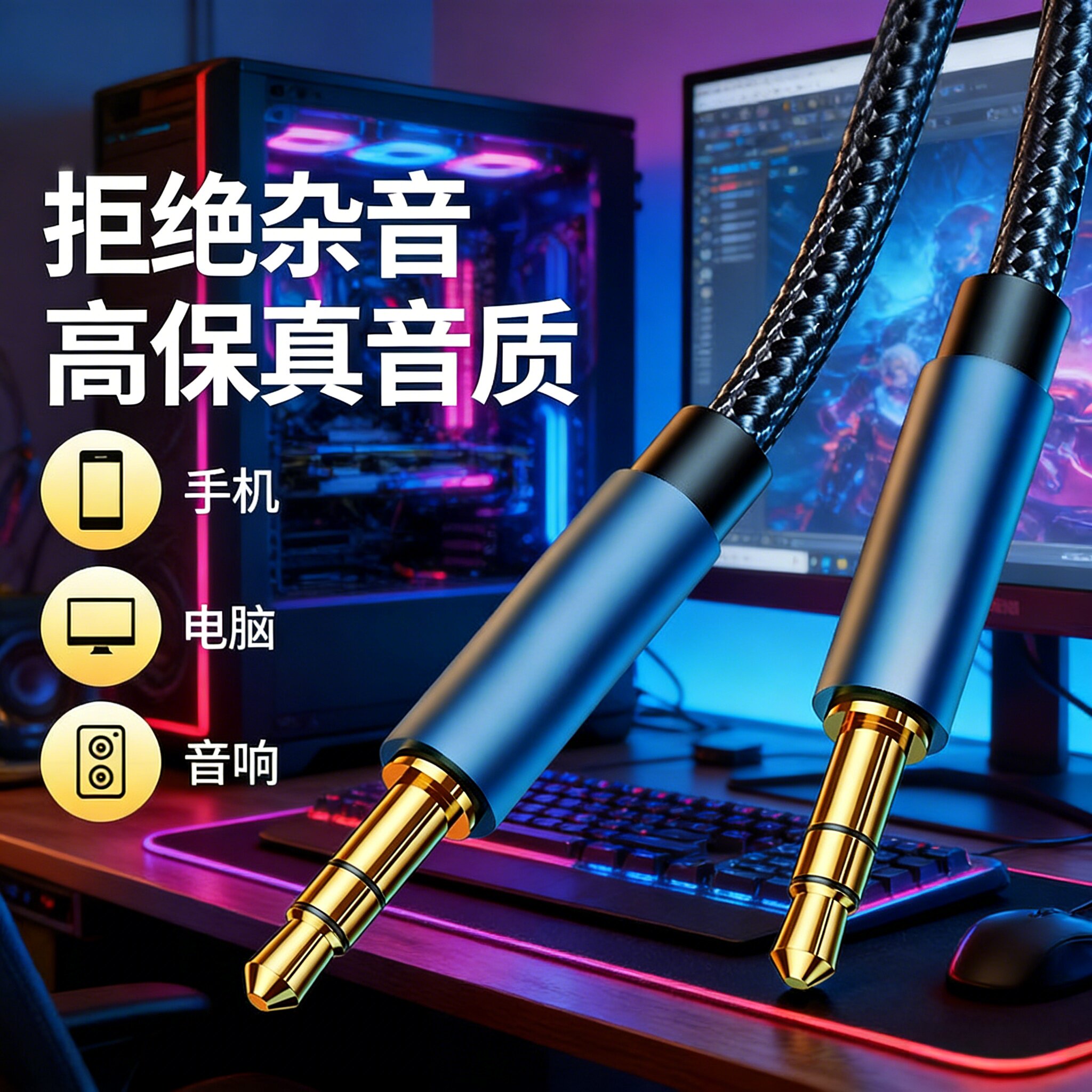 适用博士bose音箱线BOSE MINI2 REVOLVE大小水壶蓝牙音箱音响BOSE音频线AUX双圆孔3.5mm公对公电脑连接转换线