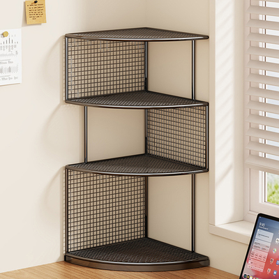 旋转书架拐角书柜客厅桌面铁艺多层绘本收纳置物架分层整理杂物架