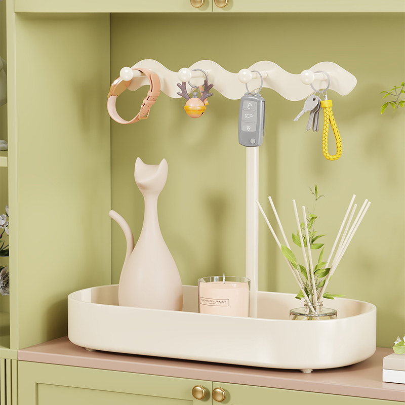 玄关钥匙收纳装饰盒摆件入户门口鞋柜上置物架桌面整理架首饰挂架