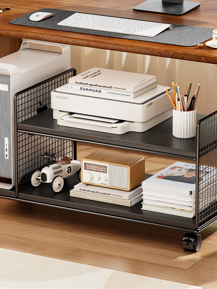 主机架电脑主机托架多层家用办公覆印机落地移动打印机一体置物架