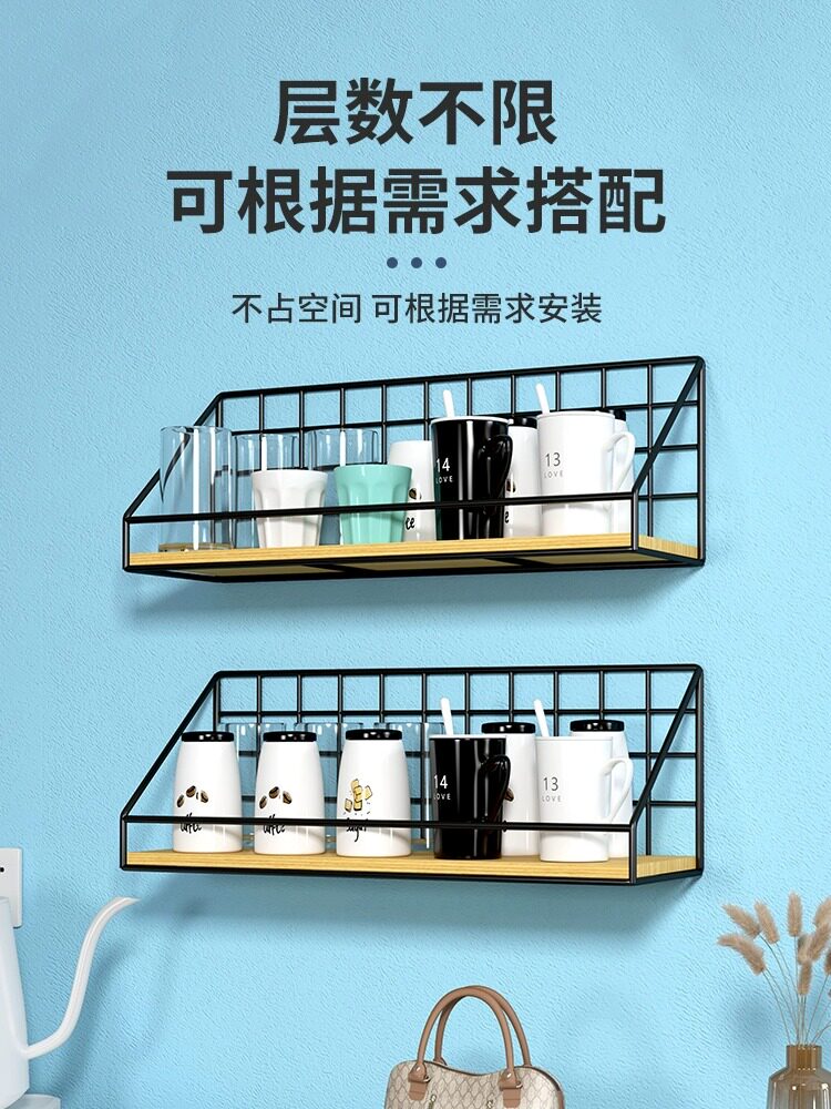 墙上置物架床头免打孔宿舍神器床上挂墙壁挂收纳书架床边上铺架子