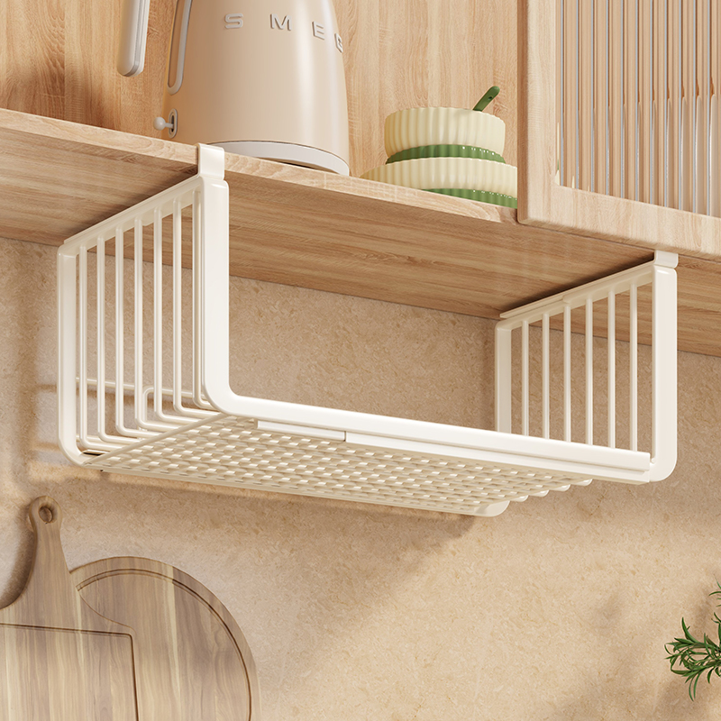 厨房悬挂置物架下挂架纸巾架整体橱柜柜子挂篮分层架吊柜下收纳置