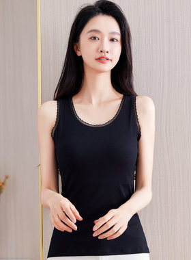 夏季黑白色蕾丝边吊带背心女韩版修身显瘦外穿内搭打底衫上衣百搭