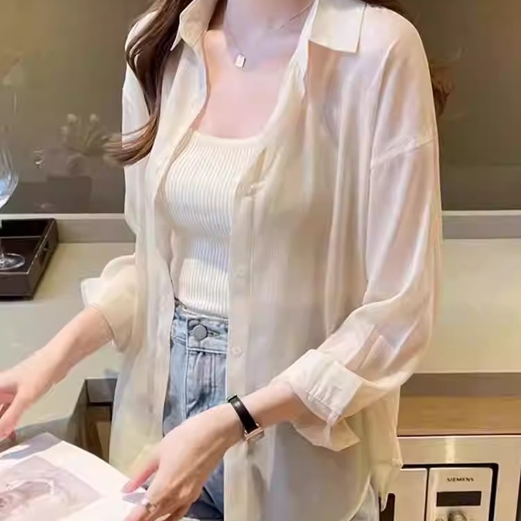 小个子冰丝防晒衣衬衫外套女夏季