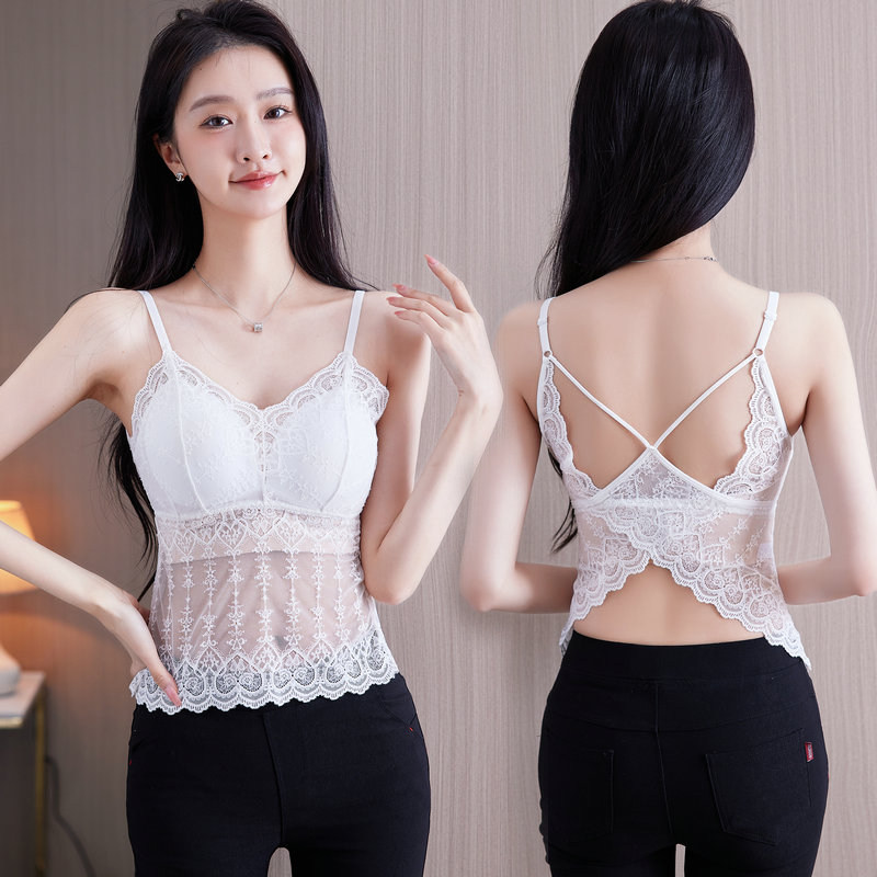 带胸垫文胸一体蕾丝美背小吊带背心内搭打底上衣内衣性感外穿抹胸,女装/女士精品,背心吊带,淘宝优惠券,粉丝福利购,淘宝优惠卷