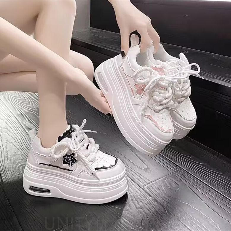 爆款8cm厚底运动小白鞋女