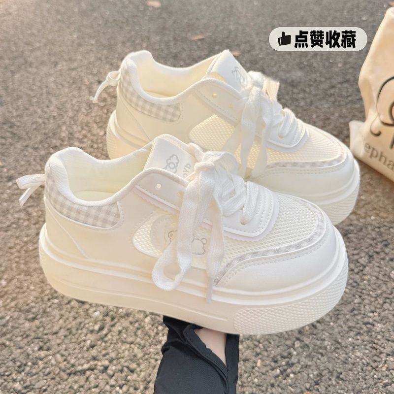 小个子厚底网面小白鞋女2