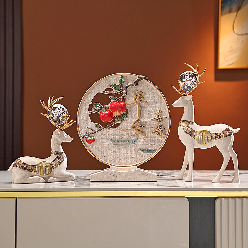 福鹿招财摆件高档客厅玄关酒柜电视柜办公桌面装饰品乔迁新居礼品,家居饰品,装饰摆件,淘宝优惠券,粉丝福利购,淘宝优惠卷