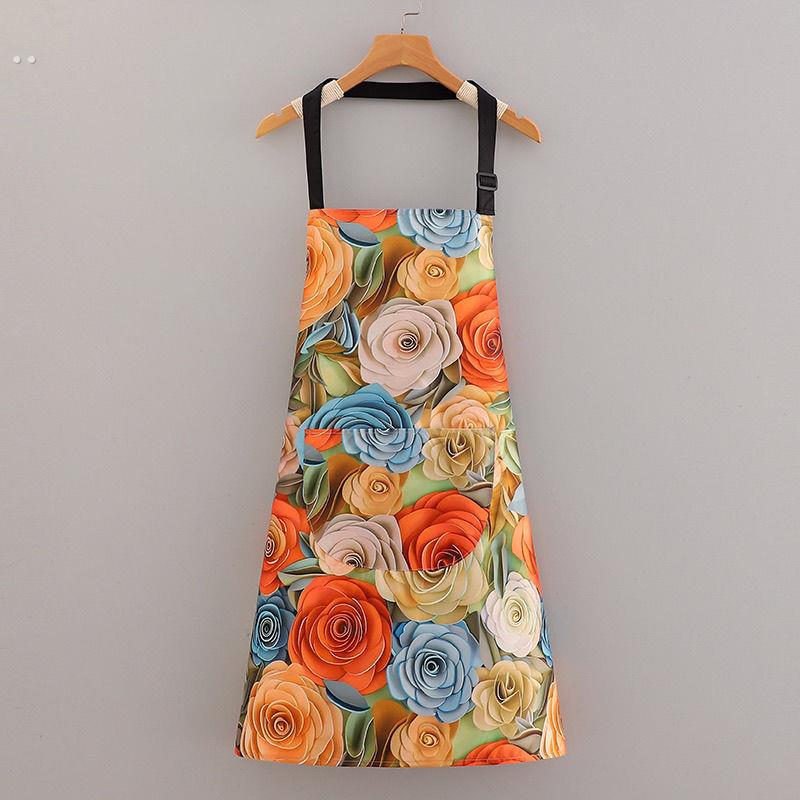 覆古民族风围裙餐饮专用纯棉上班工作服2024新款网红大人做饭围腰