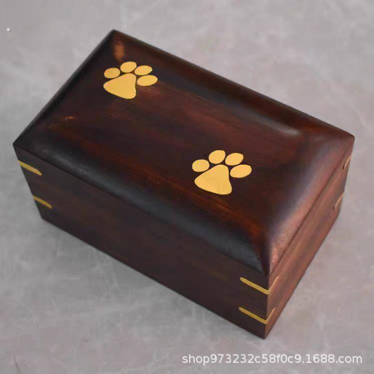 现货木质宠物骨灰盒狗狗猫咪棺材盒宠物殡葬用品实木骨灰棺材盒